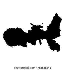 Elba map. Island silhouette icon. Isolated Elba black map outline. Vector illustration.