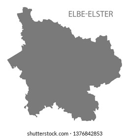 Elbe-Elster grey county map of Brandenburg Germany