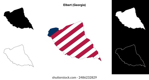 Elbert County (Georgia) outline map set