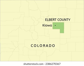 Elbert County and town of Kiowa Springs location on Colorado state map