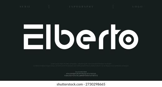 Elberto, fontes digitais criativas do alfabeto de logotipo moderno mínimo. Tipografia minimalista urbana sana serif digital fashion futuro criativo logos fontes. ilustração vetorial