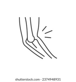 Elbow ache line outline icon