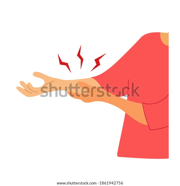 Elbow Arm Pain Concept Vector Illustration Stock Vector (Royalty Free