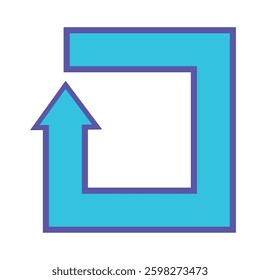 Elbow arrow forming a square shaped U turn