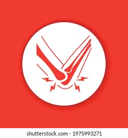 Elbow arthritis color glyph icon. Inflammation joint. Sign for web page, mobile app, button, logo. Editable stroke