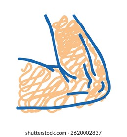 elbow body doodle icon sketch vector. elbow body sign. isolated symbol illustration
