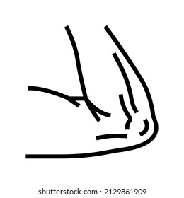 elbow body line icon vector. elbow body sign. isolated contour symbol black illustration