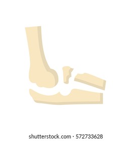 elbow bone broken flat icon