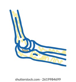 ícone de doodle do osso do cotovelo vetor de esboço. sinal do osso do cotovelo. ilustração de símbolo isolado