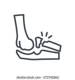 elbow broken bone line icon