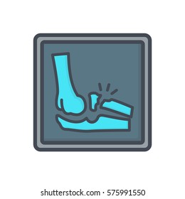 elbow broken bone x-ray icon