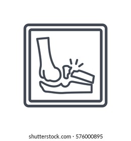  elbow broken bone x-ray line icon