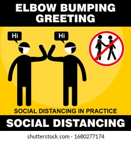 elbow bumping greeting, social distancing