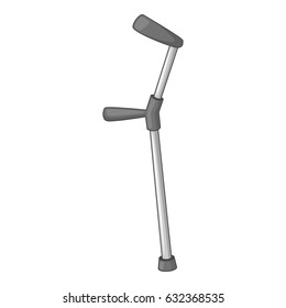 Elbow crutch icon in monochrome style isolated on white background vector illustration