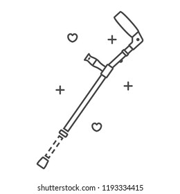 Elbow crutch icon. Outline elbow crutch vector icon for web design isolated on white background