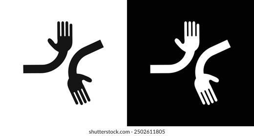 elbow greeting icon logo set vector