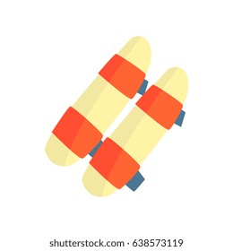 Elbow guard protector, martial arts gear. Colorful cartoon vector Illustration
