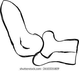 elbow icon in Doodle style 