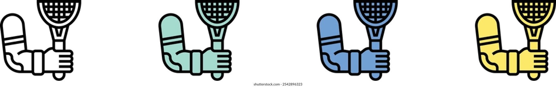 elbow icon. Outline, Green, Blue and Yellow Style Design Isolated On White Background