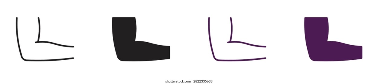 Elbow icon set isolated on white background. Vector illustration.