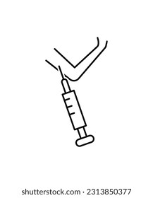 elbow with injection icon, vector best line icon.