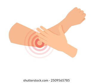 Dor Articular Do Cotovelo - Artrite. Saúde, cuidados, medicina, dor, trauma conceito. ilustração de stock
