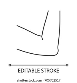Elbow linear icon. Thin line illustration. Contour symbol. Vector isolated outline drawing. Editable stroke