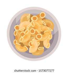 Elbow Macaroni Poured in Bowl Vector Illustrated Minestrone Ingredient