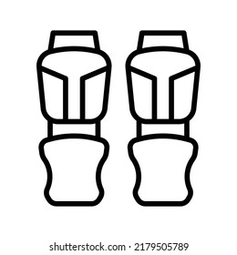 Elbow Pads Icon. Line Art Style Design Isolated On White Background