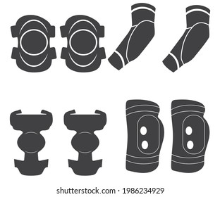 Elbow pads vector, Elbow pads sign symbol icon vector illustration, Elbow pads silhouette
