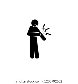 elbow, pain icon. Element of human pain icon for mobile concept and web apps. Detailed elbow, pain icon can be used for web and mobile