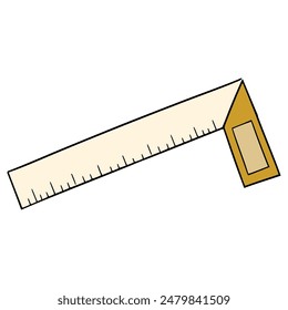 elbow ruler illustration hand drawn isolated vector