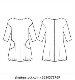 ELBOW SLEEVES WOVEN TOP WITH CUTE BOW DETAIL DESIGNED FOR LADIES IN VECTOR ILLUSTRATION FILE