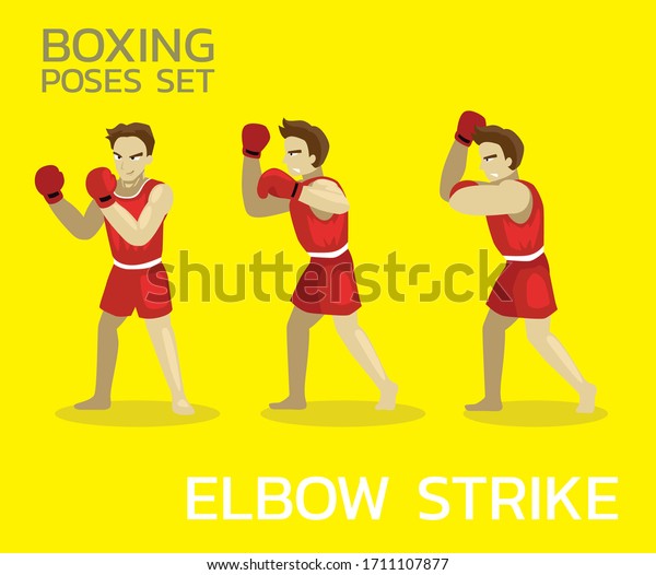 Elbow Strike Manga Boxing Poses Set Stock Vector (Royalty Free ...