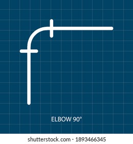 SÍMBOLO DE VECTOR DE 90° DE SISTEMA MECÁNICO DEL SISTEMA DE BOMBA