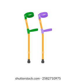 Elbow, Walking, Cane, Disability Vector Illustration Isolated