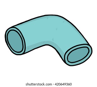elbow water pipe / cartoon vector and illustration, hand drawn style, isolated on white background.