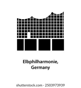 Elbphilharmonie Hamburg Concert Hall - Modern Architecture Silhouette Vector