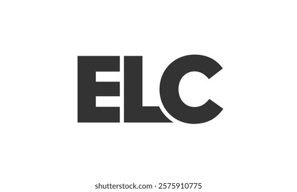 ELC logo design template with strong and modern bold text. Initial based vector logotype featuring simple and minimal typography. Trendy company identity ideal for businesses brand presence.