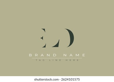 ELD design de logotipo de letra abstrata. Este logotipo é desenhado por três letras abstratas.