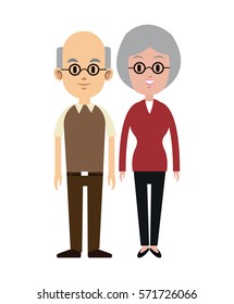 eldelry couple with glasses bald