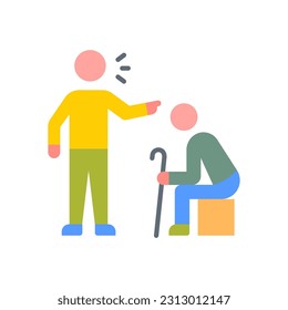 Elder Abuse icon in vector. Illustration