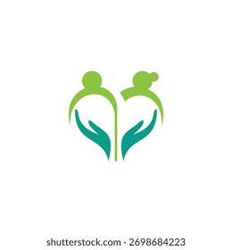Ältere Pflege flache Logo-Design