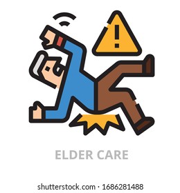 Elder care icon for website, application, printing, document, poster design, etc.