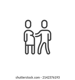 Elder care line icon. linear style sign for mobile concept and web design. Nursing home outline vector icon. Symbol, logo illustration. Vector graphics