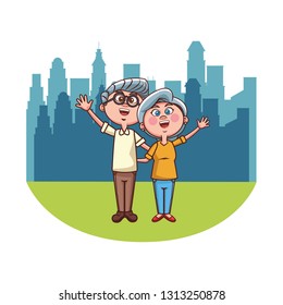 elder couple city