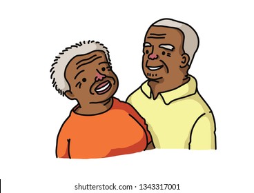 Elder couple dark skin vector