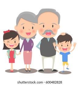 Elder Couple And Grandchild