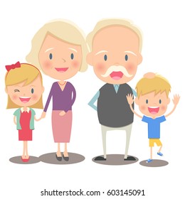 Elder couple and grandchild
