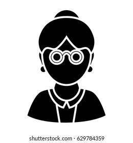 elder elegant woman character icon